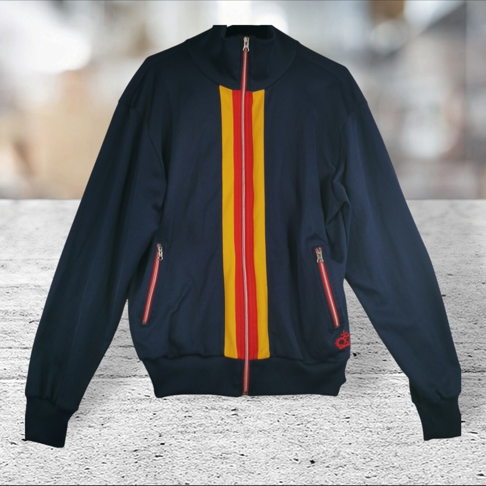 Ace Brand Vintage Jacket Y2K Full Zip With Pockets Men's Size L Blue,Yellow Red